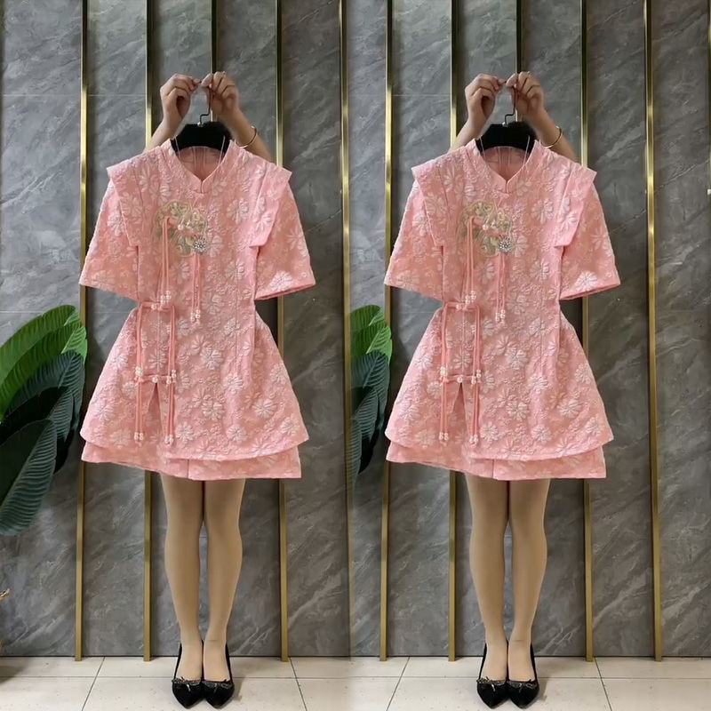 ชุดสูทผู้หญิงสไตล์ฝรั่งเศส เดี่ยว/สูท ใหม่สไตล์จีนสไตล์จีน Classy ปุ่มด้านบน + กางเกงขาสั้นชุดสองชิ้น Plus ขนาดเสื้อผ้าผู้หญิงฤดูใบไม้ผลิ 9.14 - รูปที่ 5