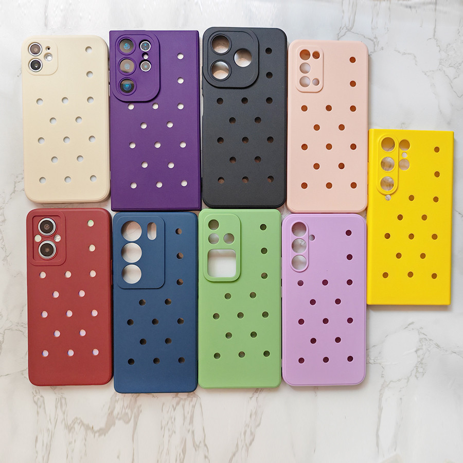 เคส Samsung S25 S24 S23 S22 PLUS Ultra FE 5G ปลอกอ่อน Candy HEAT dissipation Hole Case