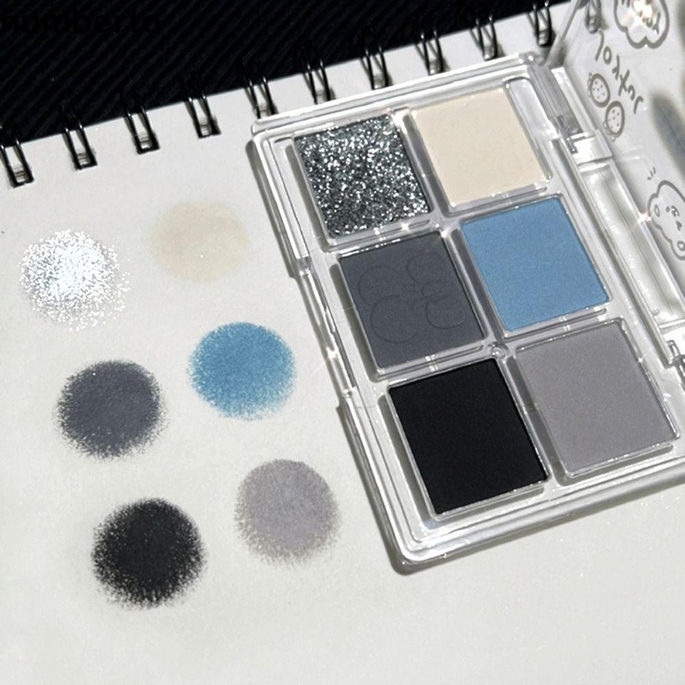 Humberto อายแชโดว์พาเลท 6 สี ติดทนนาน สีดํา สีฟ้า ควัน กลิตเตอร์ ประกายมุก มืออาชีพ พาเลทตา กันน้ํา เม็ดสี ดวงตา เด็กผู้หญิง