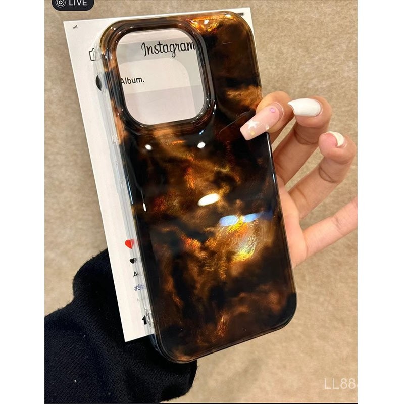 เคสโทรศัพท์มือถือสำหรับ iPhone Premium Sense 16Promax/15/14 Amber 11/12/13Pro คู่รัก xsmax/XR หรูหราเบาๆ7/8PLUS เคสป้องกันแบบเต็มรูใหญ่กันกระแทก zq0u