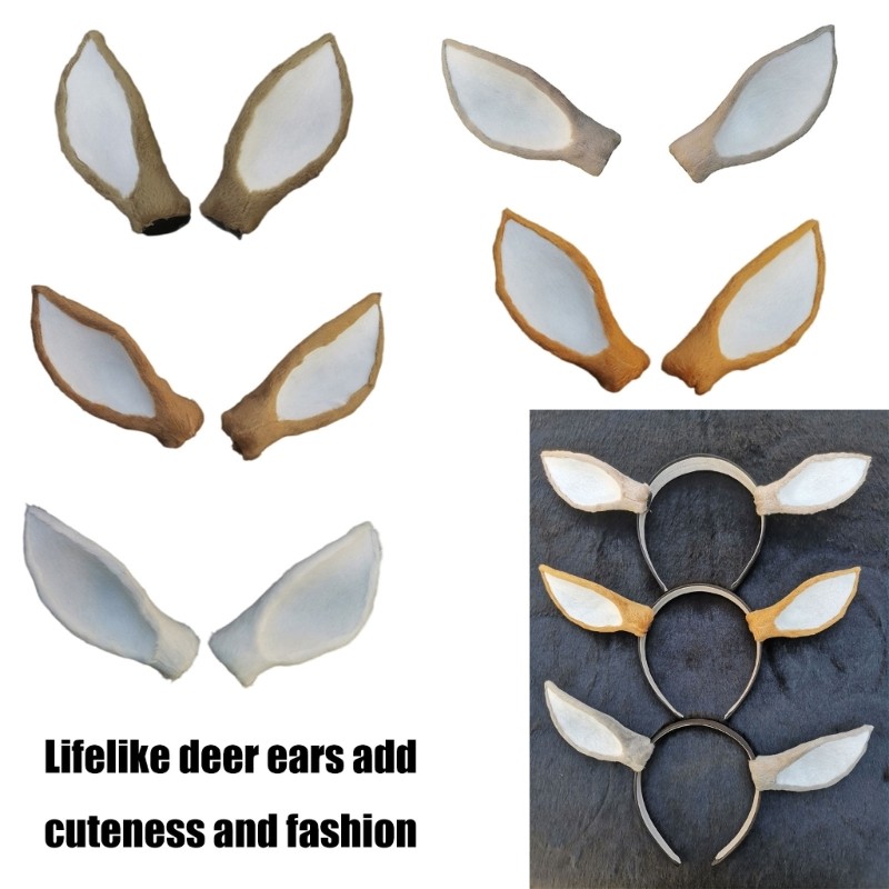 Plush Deer Ear for  Hairhoop Decors Crafting Headband Making Material Ears