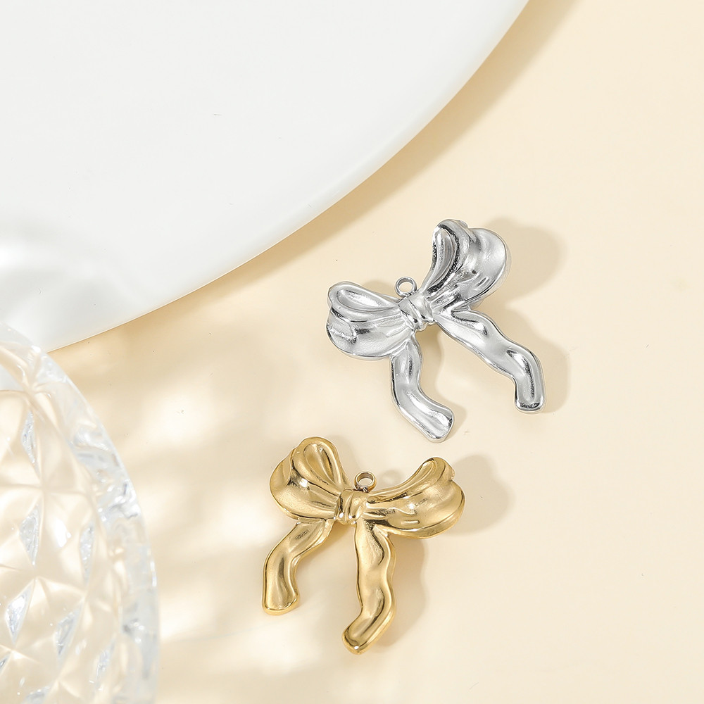 St. kunkka 2 ชิ้นจี้สแตนเลสสไตล์ผสมโบว์จี้แฟชั่น Charm สําหรับ DIY สร้อยข้อมือสร้อยคอจี้ทํา — صورة 3