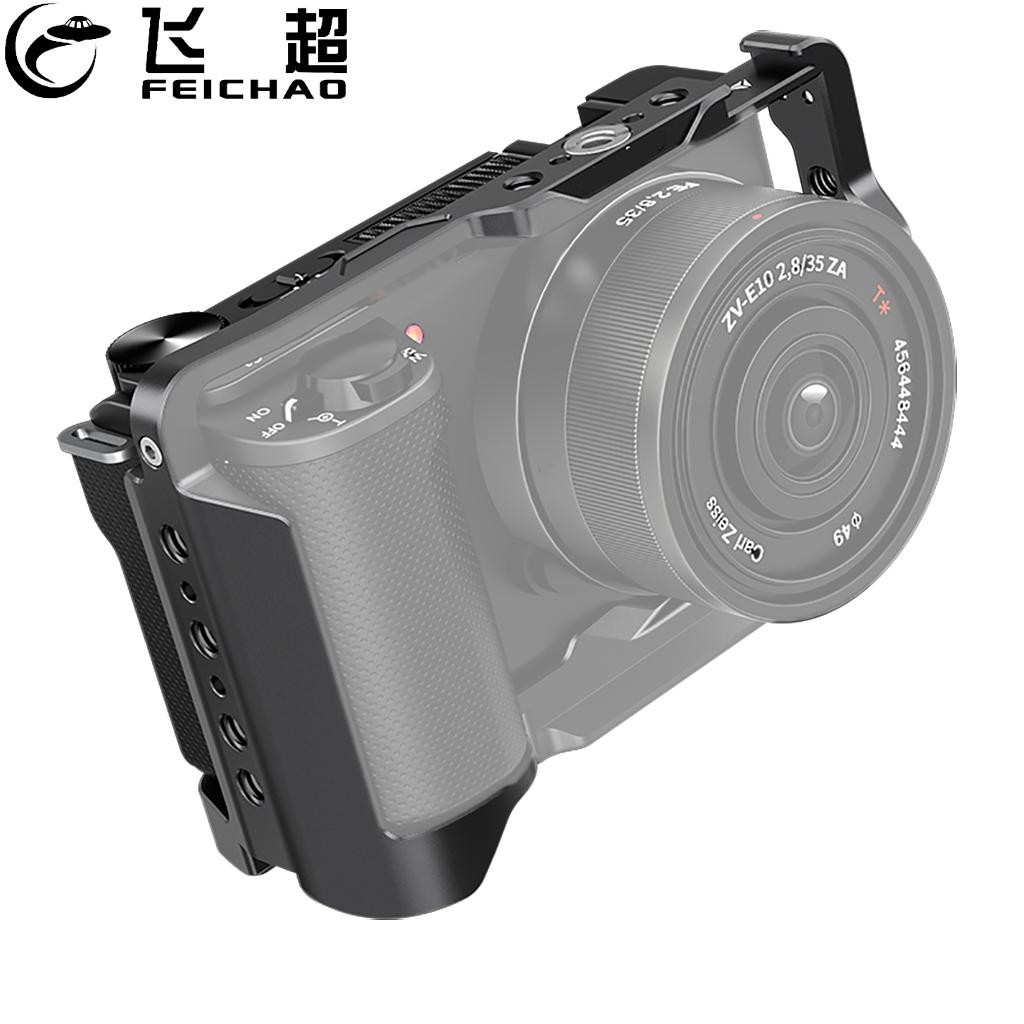 FEICHAO สําหรับ Sony ZV-E10II กล้อง DSLR กรงโลหะ Rig พร้อมรองเท้าเย็นสําหรับ Arca ขาตั้งกล้อง Mount