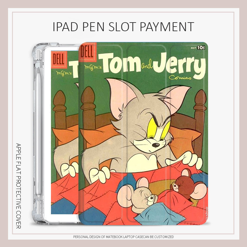 Tom Jerry cat mouse case iPad air4/5/6 10.2 gen7/8/9 mini4/5/6 case iPad 2022 2024 pro11 pro12.9 pro