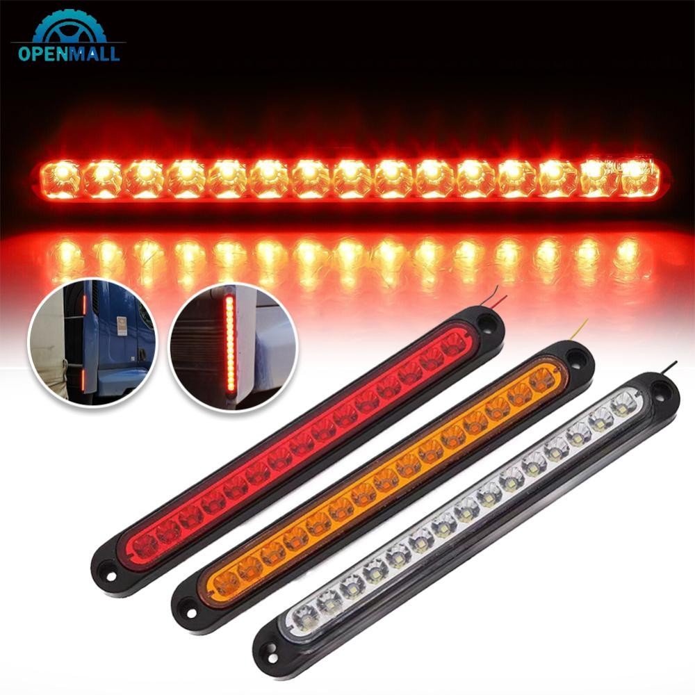 Openmall 12V ไฟเบรครถยนต์ Universal 15LED รถไฟเบรคบาร์ด้านหลังไฟเบรคด้านข้างไฟเลี้ยวสัญญาณหยุดโคมไฟคําเตือนสําหรับรถพ่วงรถบรรทุก H1O1