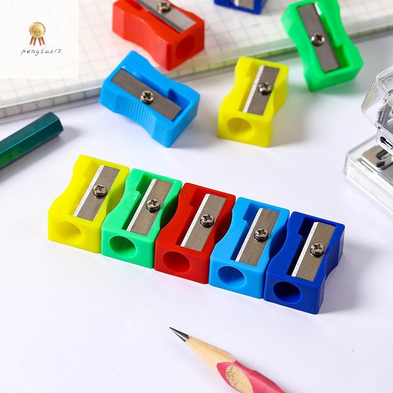 Pengatao12 20 ชิ้นแบบพกพา Mini สีรูเดียวสี่เหลี่ยมกบเหลาดินสอพลาสติกเด็กนักเรียนเครื่องเขียนโรงเรียน Supplie ใหม่