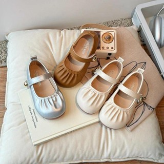 หญิงรองเท้าแบนฤดูใบไม้ผลิฤดูใบไม้ร่วงเด็กจีบรองเท้าหนังแฟชั่…