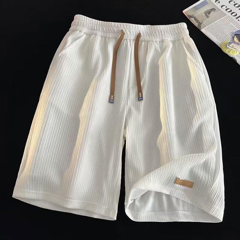 MNO.9 Short Pants K249 กางเกงขาสั้นชาย ผ้าร่องเล็ก เอวยางยืด มีสายผูกปรับระดับได้ ฤดูร้อน ขาสั้นชาย2024 - รูปที่ 4