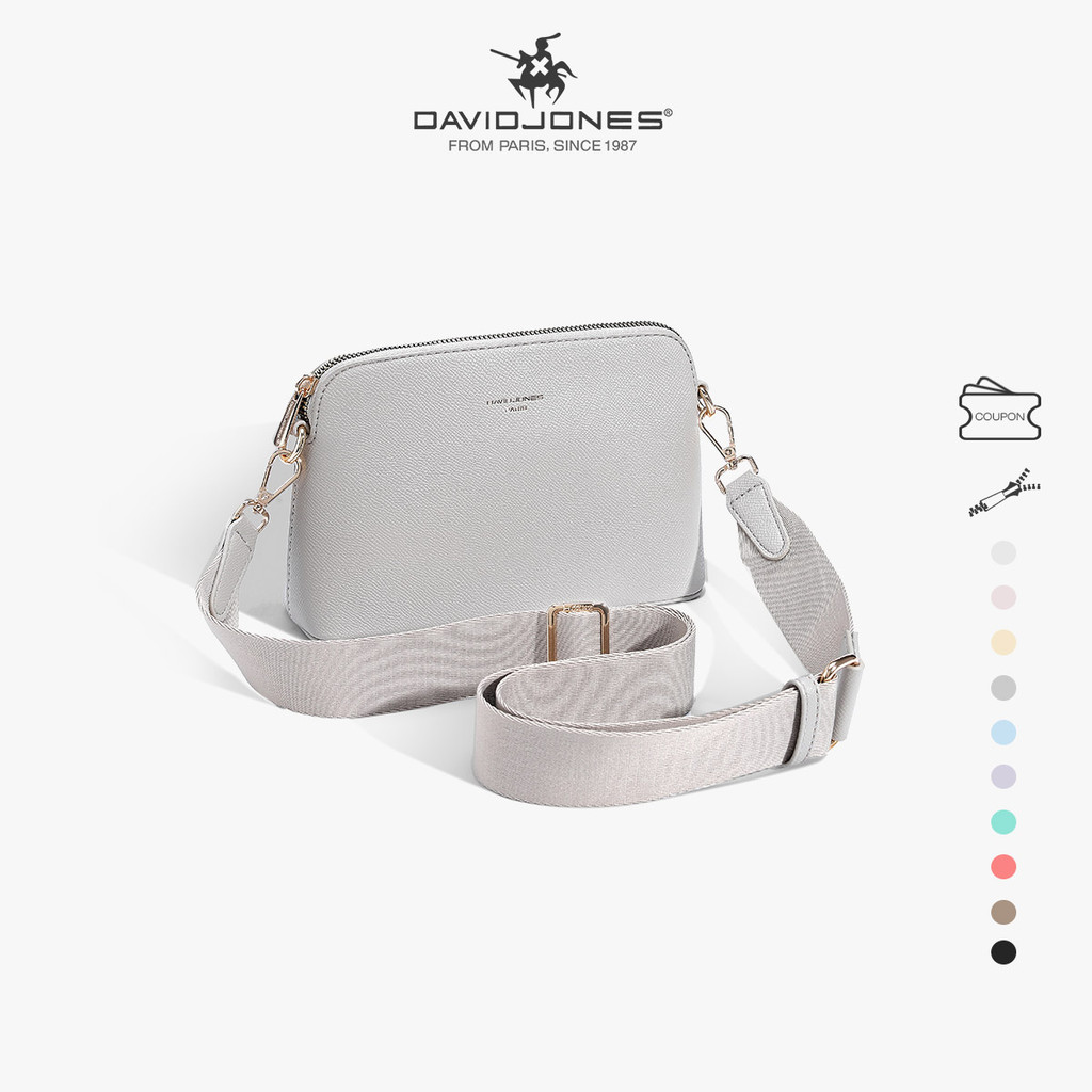 David Jones Paris กระเป๋าสะพายไหล่ผู้หญิงหนัง Pu กระเป๋าสะพายข้างหญิงโซ่กระเป๋าสี่เหลี่ยมเล็ก 2025