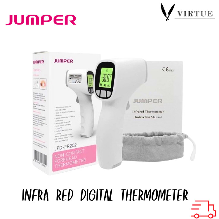 Jumper Infrared Thermometer [Non-Touch] เครื่องวัดอุณหภูมิที่หน้าผากแบบอินฟราเรด JPD-FR202 [รับประกันคุณภาพ 1 ปี] Jumpe
