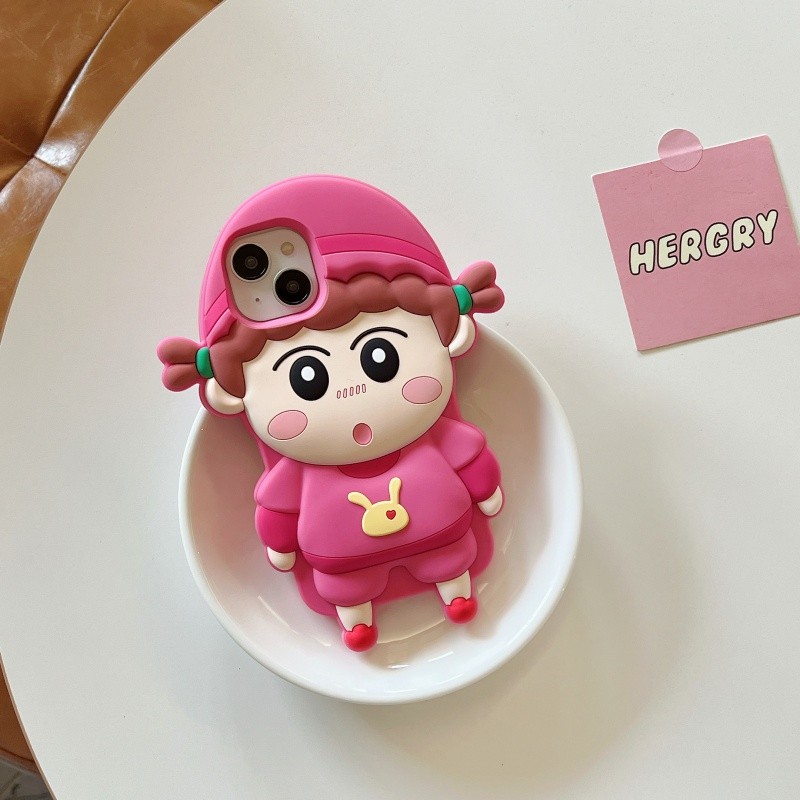 3d น่ารักการ์ตูนสาวเคสซิลิโคนสําหรับ iPhone 16 15 14 13 12 11 Pro Max ปลอก Anti fall ปกอ่อนสําหรับ iPhone13 กรณี