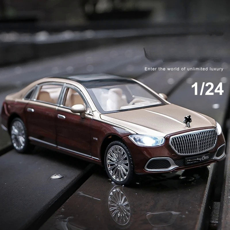 1:24 Alloy Metal Car Model Diecast Metal Toy Vehicles Car Model High Simulation Sound Light for Benz