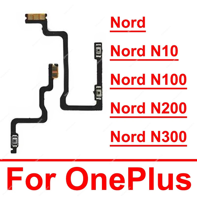สำหรับ OnePlus 1 Nord N10 N100 N200 N300 5G ON OFF Power Volume Mute ปุ่ม Flex Ribbon ด้านข้าง Power Volume FLEX CABLE Parts