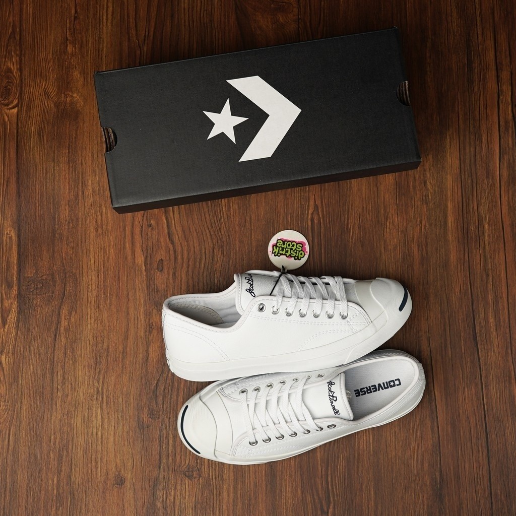 CONVERSE JACK purcell รองเท้าหนังสีขาว