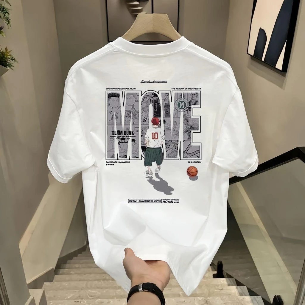 Basi💥 เสื้อยืด oversize unisex สกรีนหน้าหลัง ลาย "MOVE" ดังค์ดังค์ ผ้าคอตตอน100% ใส่สบาย แนวสตรีท ฮิปฮอป