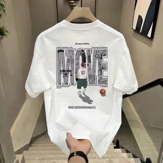 Basi💥 เสื้อยืด oversize unisex สกรีนหน้าหลัง ลาย "MOVE" ดังค์ดังค์ ผ้าคอตตอน100% ใส่สบาย แนวสตรีท ฮิปฮอป