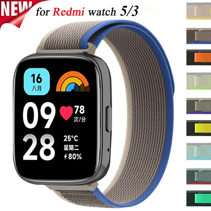 22mm ไนลอน Trail Loop สําหรับ Xiaomi Redmi นาฬิกา 5 Active 5 Lite 3Active ปรับยืดหยุ่นกีฬาสําหรับ Redmi นาฬิกา 3 Lite อุปกรณ์เสริม
