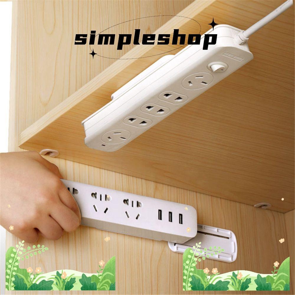 Simple Power Strip Holders Home Decor Socket Holder Storage Shelf Gadget Self-Adhesive Seamless Wall-Mounted