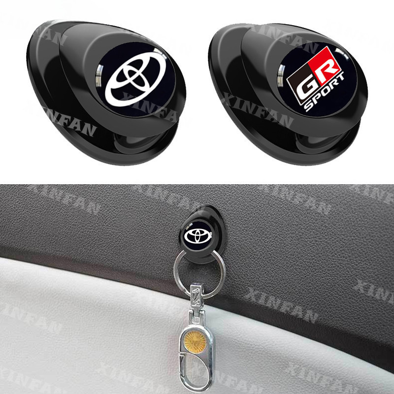 Xf Toyota Car Mini Hooks แขวนซ่อนภายในรถ Dashboard Storage Paste Hook กระเป๋ากระเป๋าถือตะขอสําหรับ Toyota Vios Wish Hilux Yaris Rush GR Corolla Cross Avanza Innova Veloz