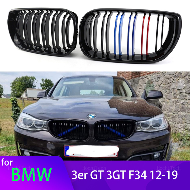 กระจังหน้ารถ Racing grill สําหรับ BMW 3 Series GT 3GT F34 2012-2019 320i 328i XDrive Dual line Double Slat จัดแต่งทรงผมอัตโนมัติ