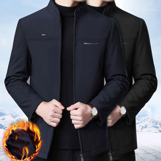 เสื้อคลุมชาย แจ๊คเก็ต ผู้ชาย สไตล์ลำลองสำหรับธุรกิจ สีทึบ แข…