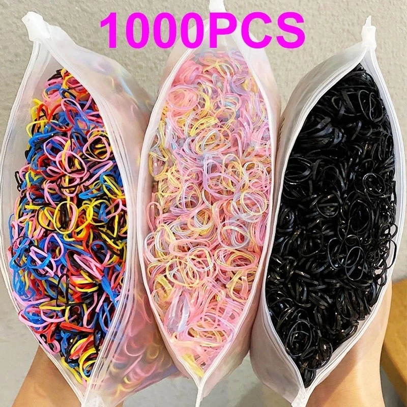 1000ชิ้น/แพ็คยืดหยุ่นสูงยางรัด-วงน่ารัก-ที่คาดผมแบบใช้แล้วทิ้ง-เด็กโปรดปรานผมตกแต่ง-แฟชั่นแหวนผม-สําหรับสาวผู้หญิงเด็ thumbnail 3
