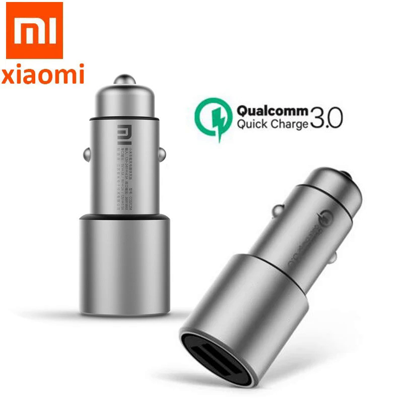 Original Xiaomi Car Charger Quick Charge 3.0 MI 5V/3A Dual USB 9V/2A 12V/1.5A for iPhone 8 x Samsung