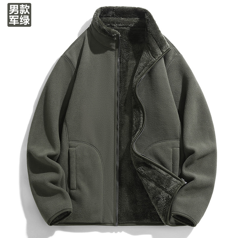 Double faced ขนแกะผู้ชาย sherbet แจ็คเก็ต M-5XL แจ็คเก็ตนุ่ม