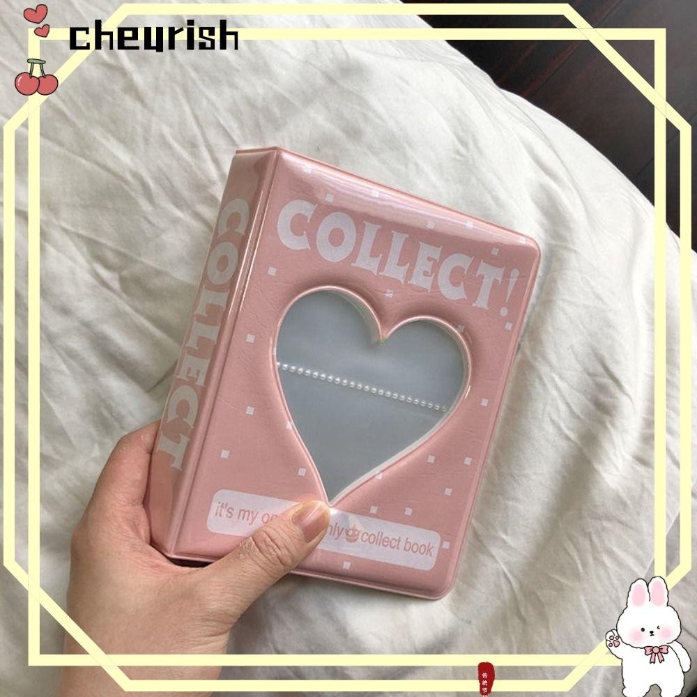 Cheurish Photocard Holder, อัลบั้มภาพ PVC Hollow, 64 Pockets Love Heart Photo Holder Men