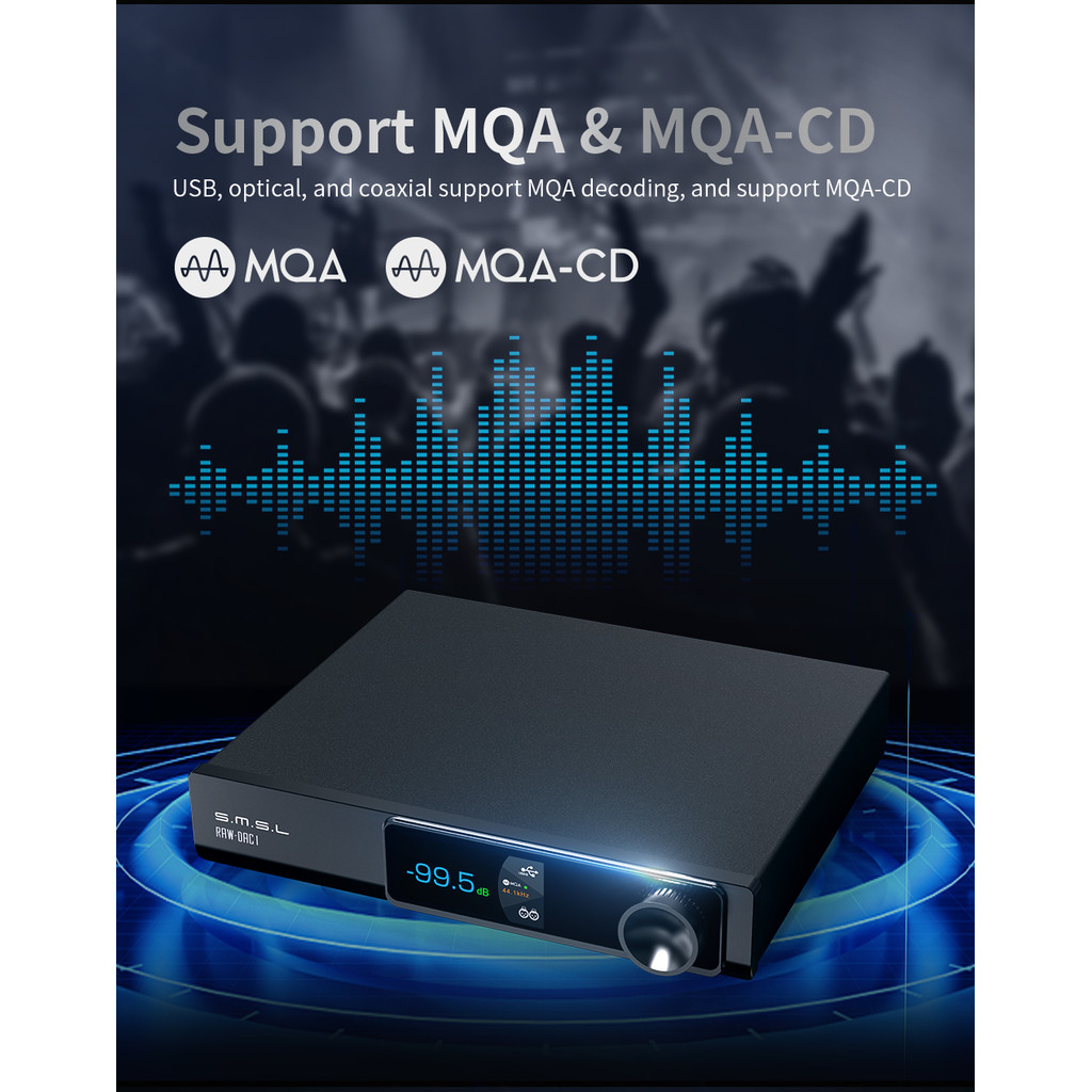 Smsl RAW-DAC1 ถอดรหัส MQA MQA-CD AK41 + AK4499EX บลูทูธ 5.1 รองรับ LDAC XU316 32Bit/768kHz DSD512 DAC