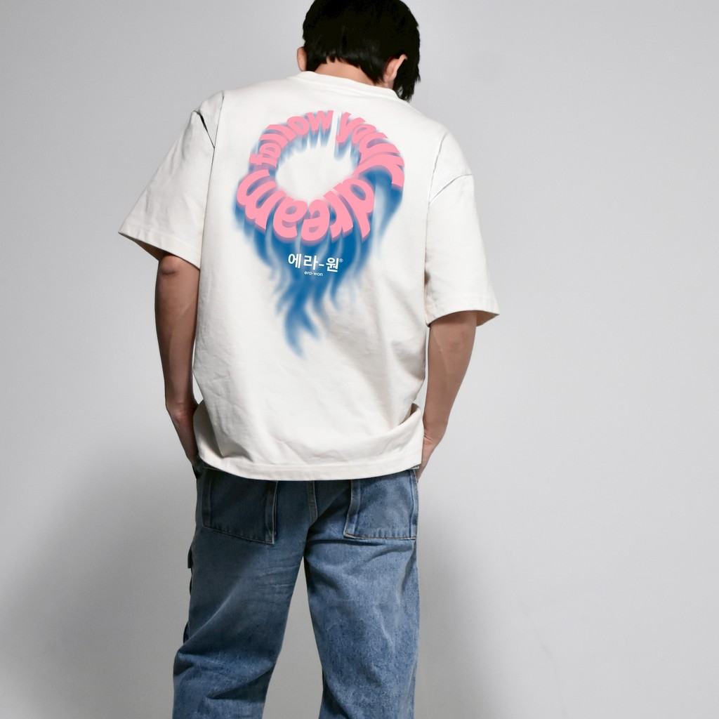 era-won เสื้อ T-Shirt Oversize Screen ภาษาไทย สี Follow Your Dream (White)