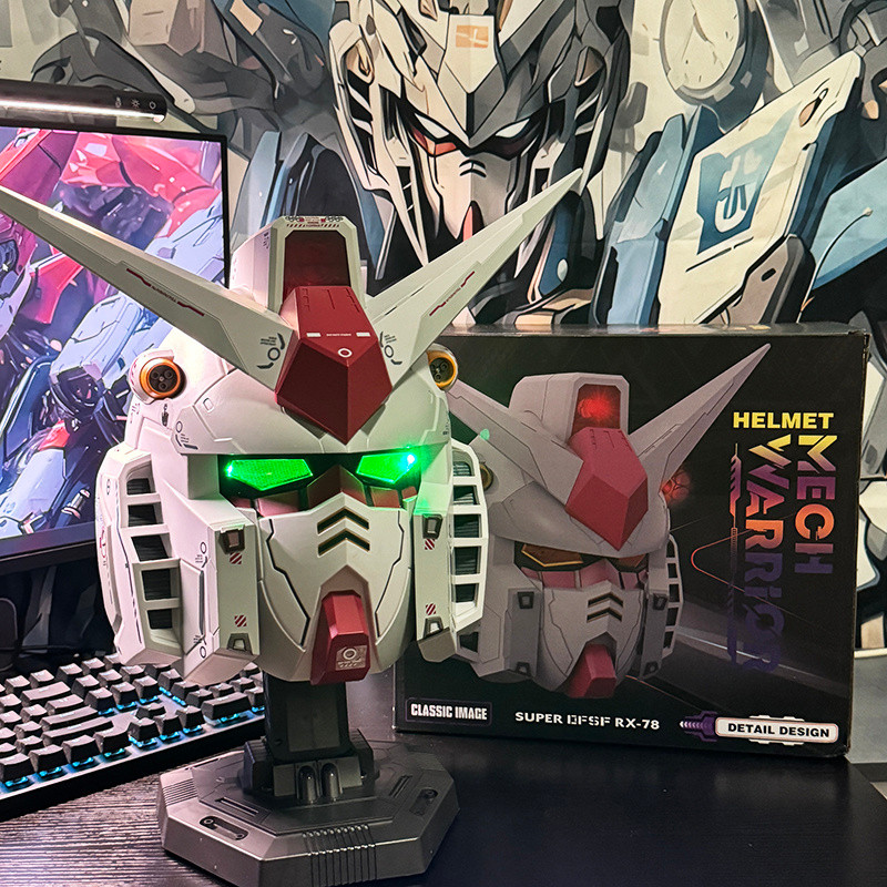 RX-78 Gundam Mask นักรบเคลื่อนที่ขั้นสูง Yuanzu หมวกกันน็อคสวมหมวกกันน็อคแบบเต็มรูปแบบเรืองแสง cos d