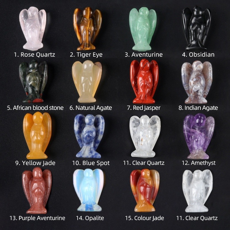 Crystal Carved Angel Figurines นางฟ้าหินแท้  – ผู้พิทักษ์พลังงานแห่งความรักและการปกป้อง