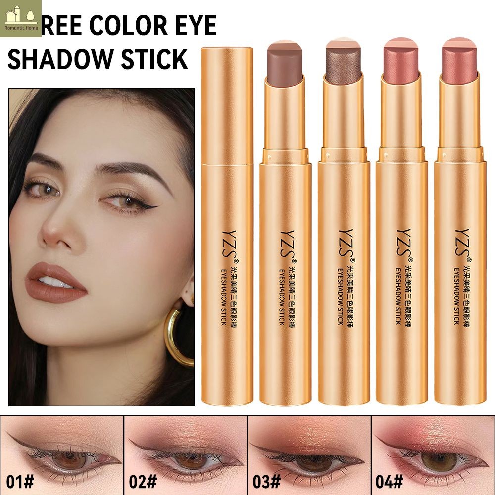 ราคาถูกแบบแท่ง 3 สี YZS ราคาถูกเนื้อแมตต์สีสวยติดทนนานแต่งหน้าง่ายเม็ดสีแน่นเนื้อแมตต์สีเอิร์ธโทน