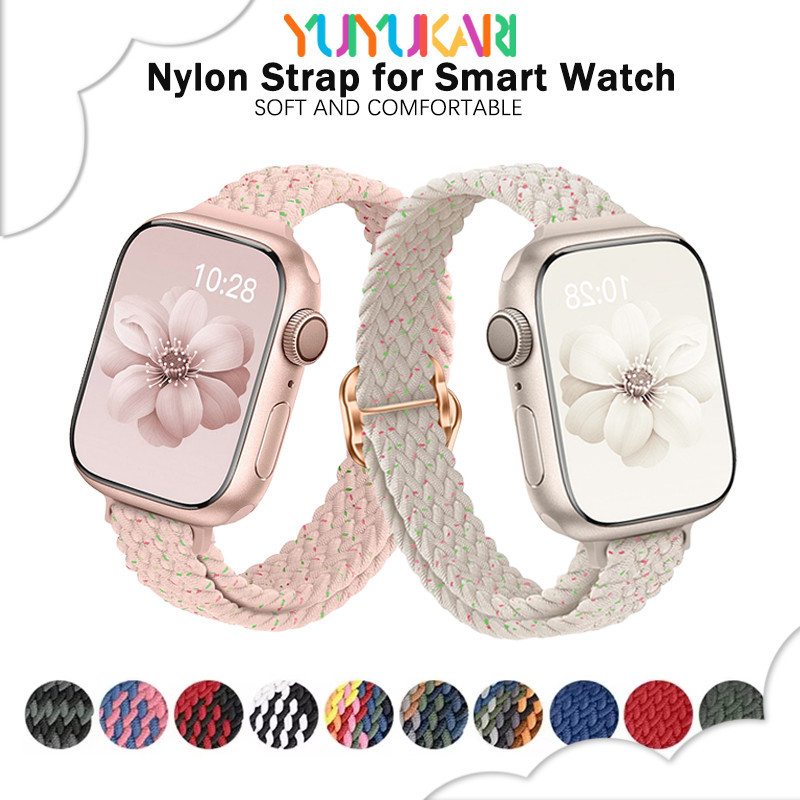 สายรัดไนล่อนยืดหยุ่นบางสำหรับ for Apple Watch IWatch Ultra 2 3 49 มม Series 11 10 9 8 7 6 SE 5 4 46 42 45 44 41 40 38 มม
