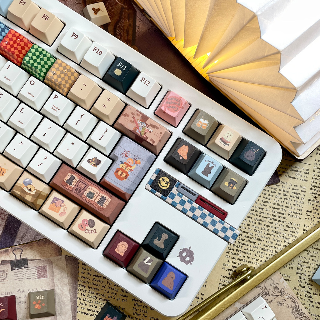 Diagon Alley Keycaps โปรไฟล์เชอร์รี่ 135 คีย์ PBT Dye Sublimation Wooting60 MAD60 Aula F75 Keycaps C