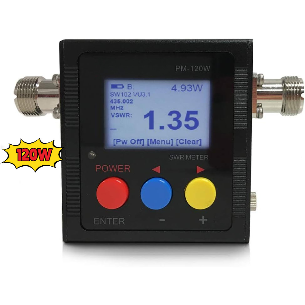 ดิจิตอล VSWR และ Power Meter พร้อมขั้วต่อ SO239, ไฟสูงสุด 120W, เครื่องนับความถี่ในตัว 125-525MHz, ก