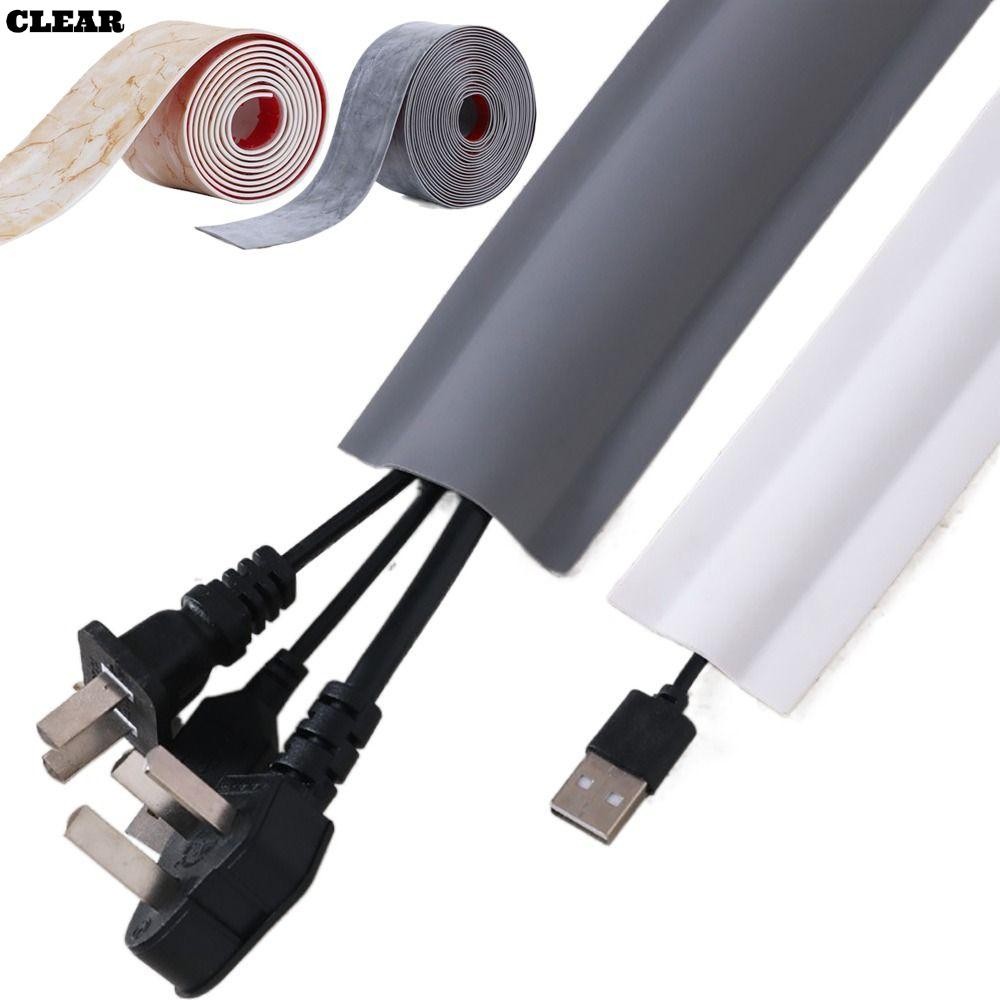 สายเคเบิลคอนซีลเลอร์, PVC Self-Adhesive TV Cord Hider, 2024 กันน้ํา DIY ตกแต่ง Paintable Wire Cover 