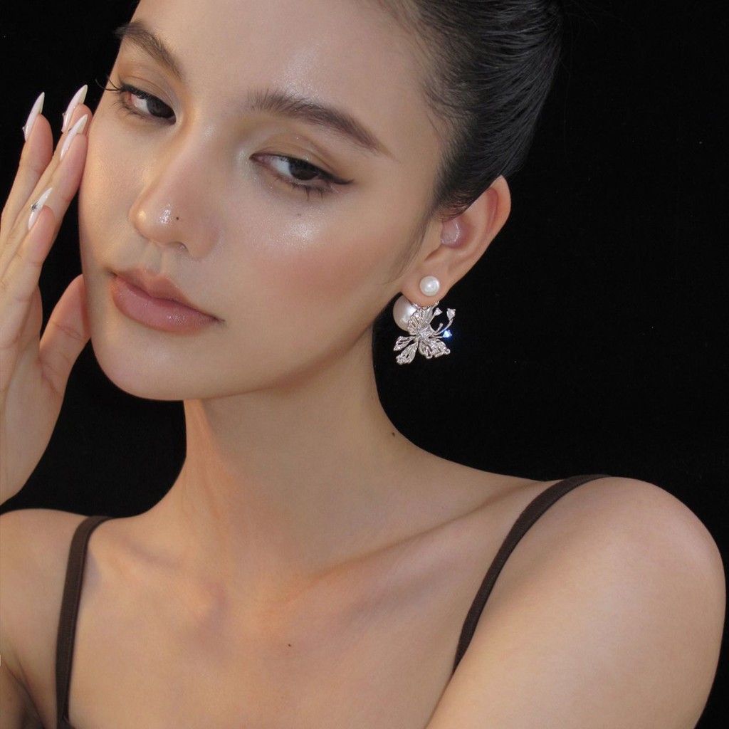 Boonee alus精致蝴蝶耳环气质珍珠耳钉轻奢高级感气质耳饰Boonee alus exquisite butterflysjhk23d.th20250712