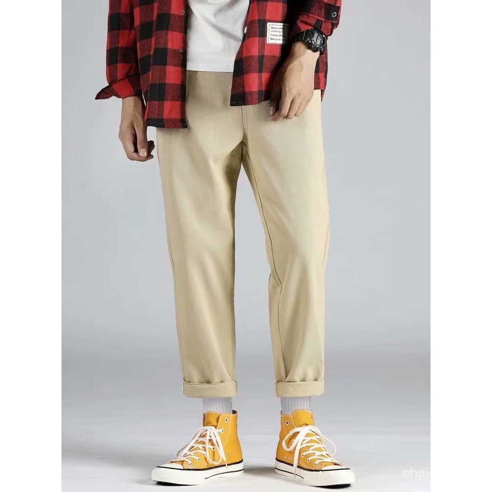 Men pants Slim Pant Straight Trousers Fashion Business Solid Khaki Black Pants