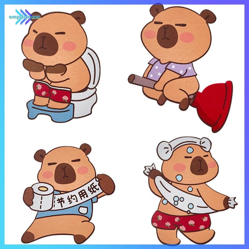 EPMN> Capybara สติกเกอร์ระงับกลิ่นกายห้องน้ําฝาชักโครก Decals ระงับกลิ่นกาย Self-Adhesive สติกเกอร์กําจัดกลิ่นห้องน้ําห้องนั่งเล่นตกแต่งใหม่