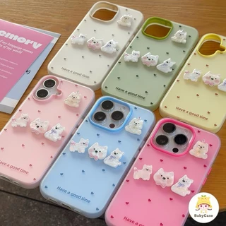 เคสไอโฟน 17 13 16 สำหรับ iPhone 17 11 15 16 13 12 14 Pro Max 15 7 8 Plus XR X XS เคสลายการ์ตูนน่ารักสำหรับน้องหมา 2 in 1