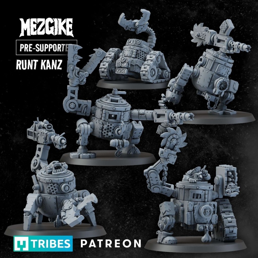 Warhammer Orc Goblin Mechanical Armor Oak 3d Printing Resin White Model War Chess 40K (ไม่ได้ทาสี) Z