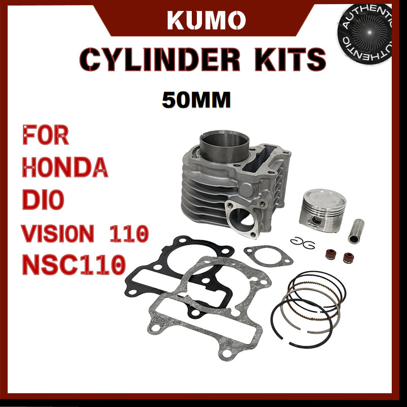 รถจักรยานยนต์ 50 มม.สําหรับ HONDA DIO VISION110 NSC110 เครื่องยนต์ CYLINDER KITS PISTON PARTS 108CC 