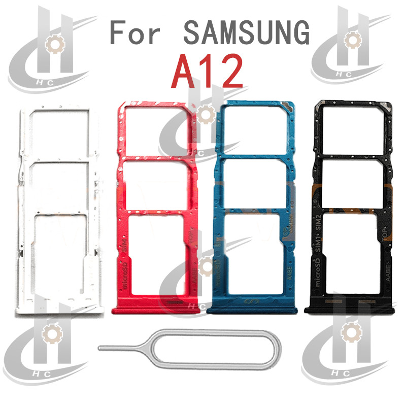 สําหรับ Samsung Galaxy A12 ถาดซิมการ์ดผู้ถือช่องใส่การ์ด Reader SD Slot Adapter อะไหล่