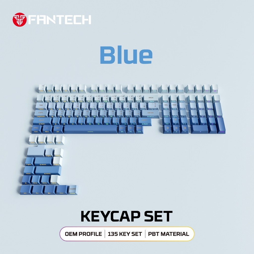 Fantech ACK04 Keycaps คีย์แคปไทย / อังกฤษ ใส่ได้กับ Mechanical Keyboard