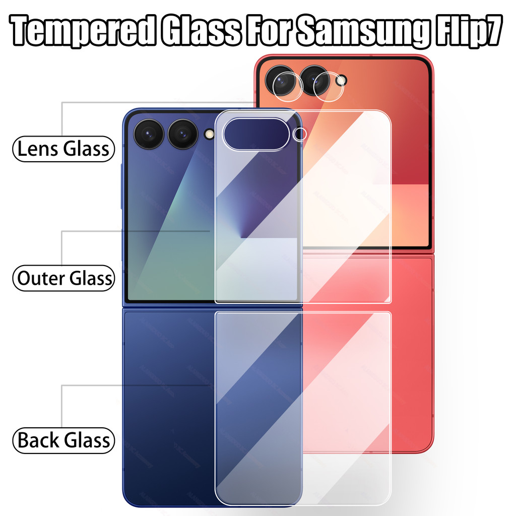 Flip7 แก้วสําหรับ Samsung Galaxy Z Flip 7 6 5 5G ด้านนอกหน้าจอกระจกนิรภัยสําหรับ ZFlip5 Flip6 ป้องกันหน้าจอ