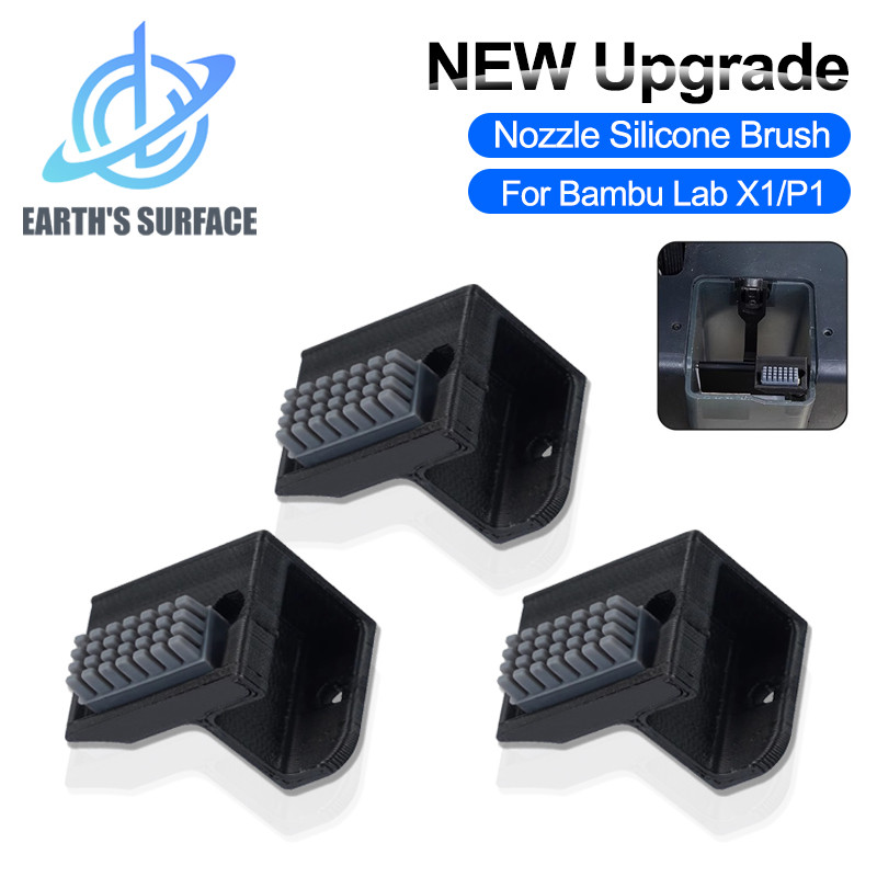 Nozzle Brush for Bambu Lab P1S P1 X1 X1C Nozzles Wiper Silicone Brush Mounted Scrubbers Print Head C