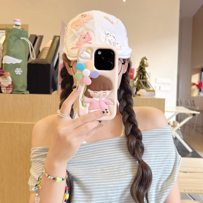 3D สนุก Spinable Windmill สาวซิลิโคนเคสโทรศัพท์สําหรับ iPhone 13 14 15 16 Pro Max ปลอกซิลิโคนอ่อนนุ่มฝาครอบป้องกันสําหรับ iPhone16Promax กรณี ราคา ถูกที่สุด ดีลบีเคเค แกลเลอรีภาพที่ 7