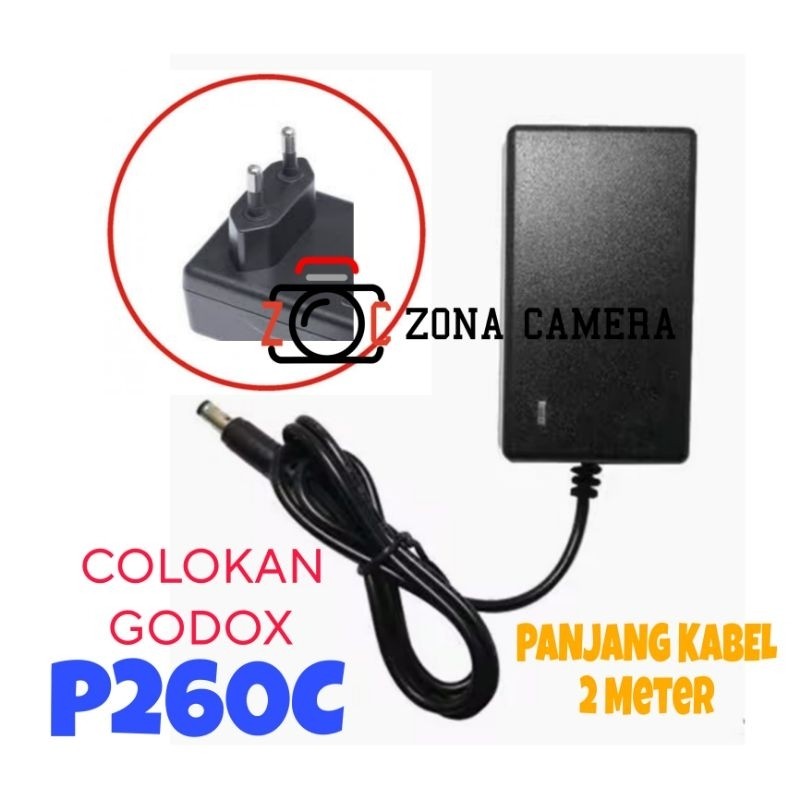 GODOX P260C ปลั๊กอะแดปเตอร์ไฟ AC P260 C สายไฟ Godox
